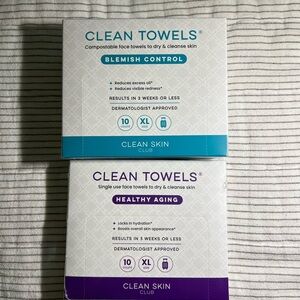 Clean Skin Club Face Towels - Blue and Purple